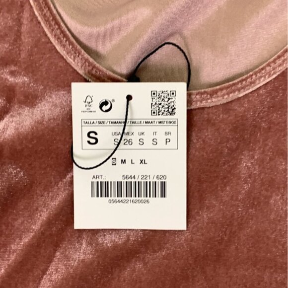NWT Zara Velvet Bodysuit in Shimmering Rose Gold - Picture 6 of 7